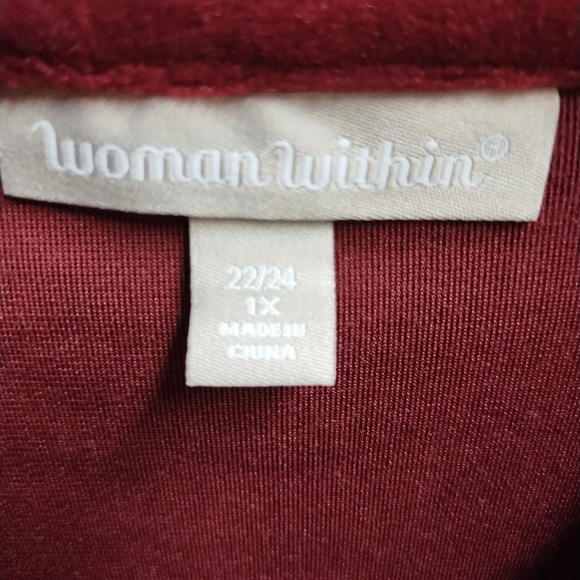 Woman Within burgundy top Size 22/24 1X - Picture 3 of 6